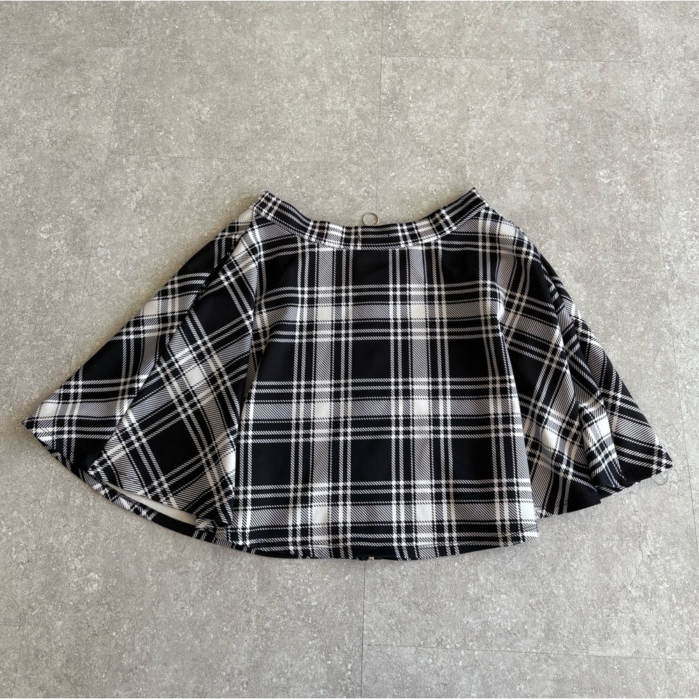 Black and White Asymmetrical A-Line Mini Skirt